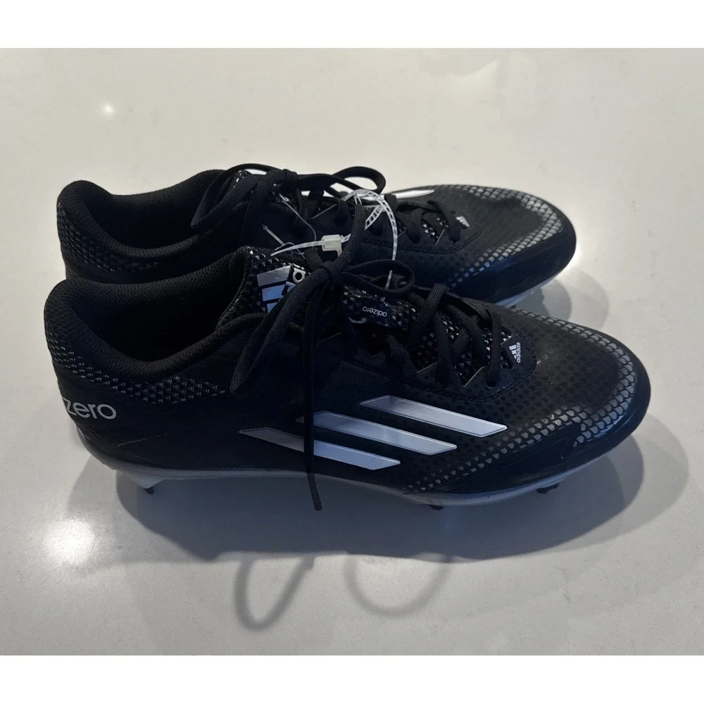Adidas Adizero Football Cleats Mens Size 8 Black White Lace Up